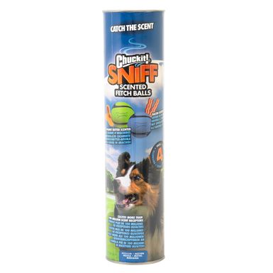 ChuckIt! - Pack 4 Balles Sniff Fetch Balls pour Chiens - M