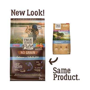 True Origins Pure - Croquettes au Saumon sans Céréales pour Chat Adulte Stérilisé