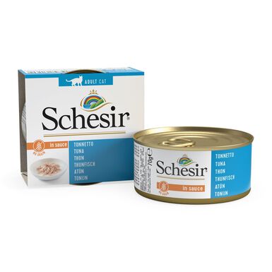 Schesir - Boîte Pâtée au Thon en Sauce Naturelle pour Chat - 70g