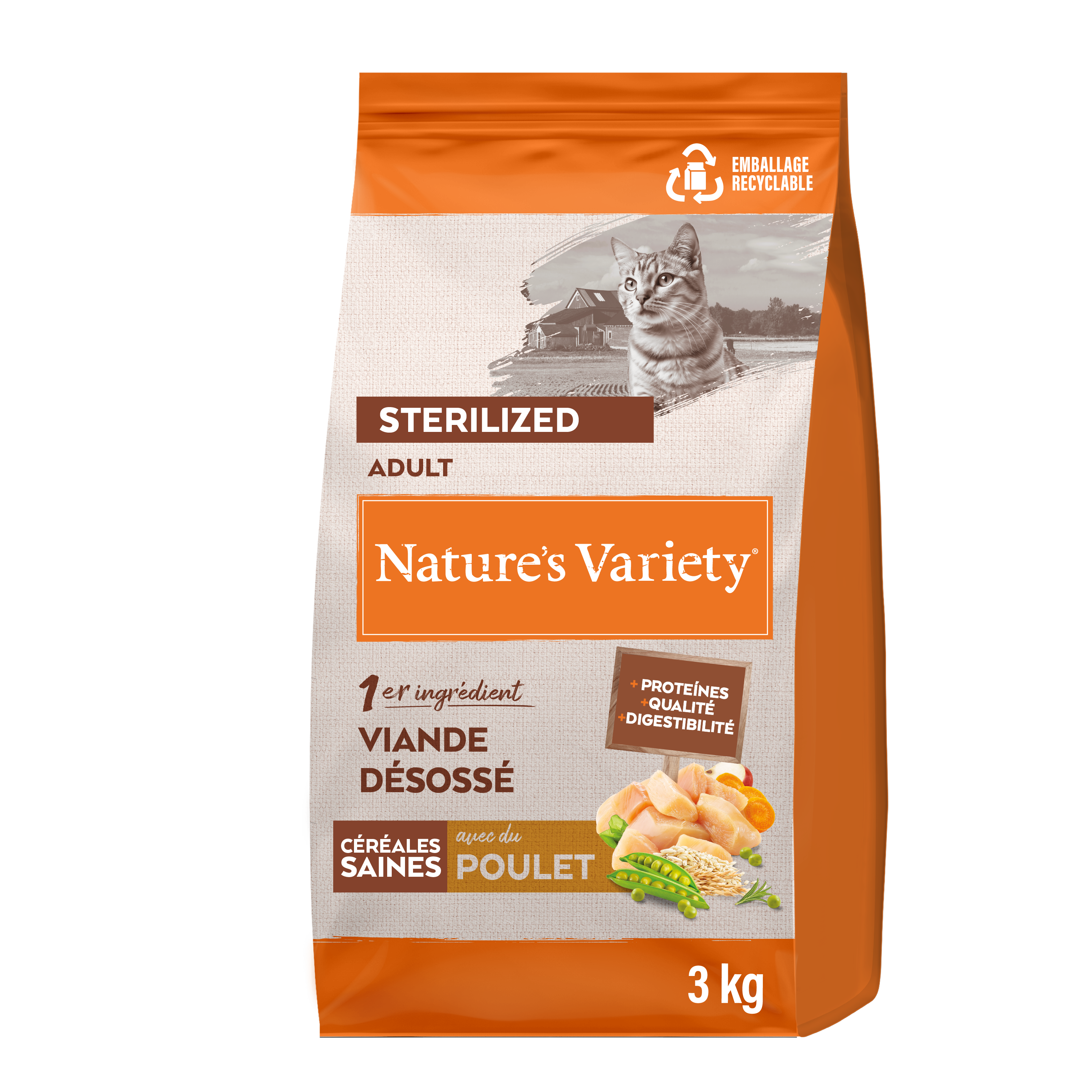 Nature's Variety - Croquettes Healthy Grains St&eacute;rilis&eacute; Poulet pour Chats - 3kg Image num&eacute;ro 5