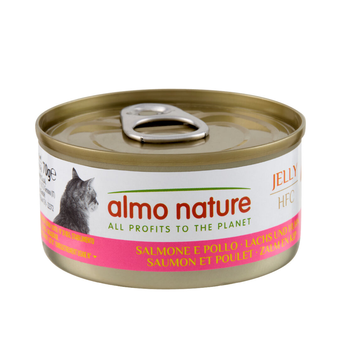 Almo Nature - P&acirc;t&eacute;e en Bo&icirc;te HFC Jelly Saumon et Poulet pour Chat - 70g Image num&eacute;ro 1
