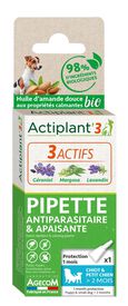 ActiPlant'3 - Pipette Antiparasitaire et Apaisante Bio pour Chiot Petit Chien - x1