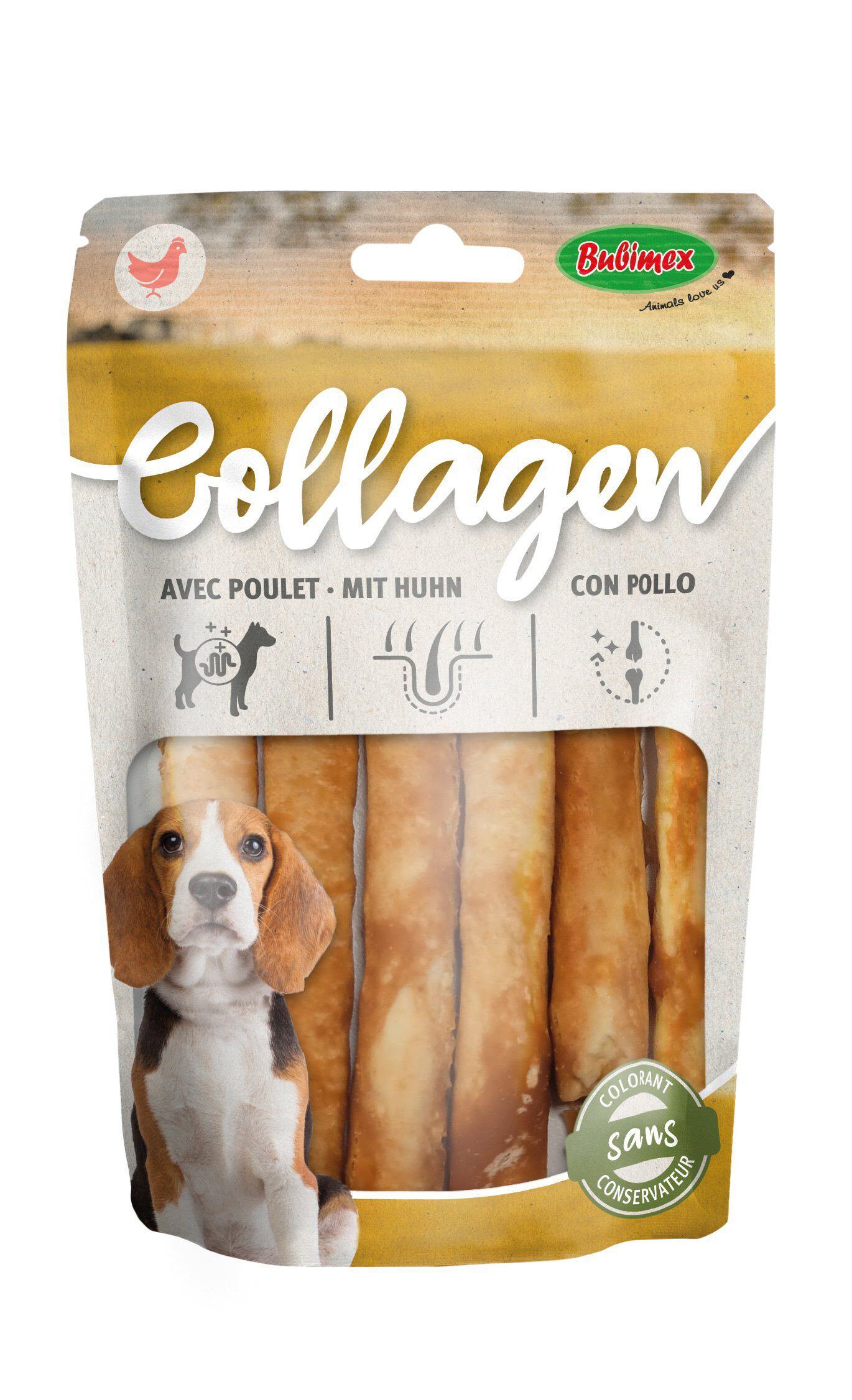 Bubimex - Friandises Stick de Collag&egrave;ne au Poulet - 13cm Image num&eacute;ro 1