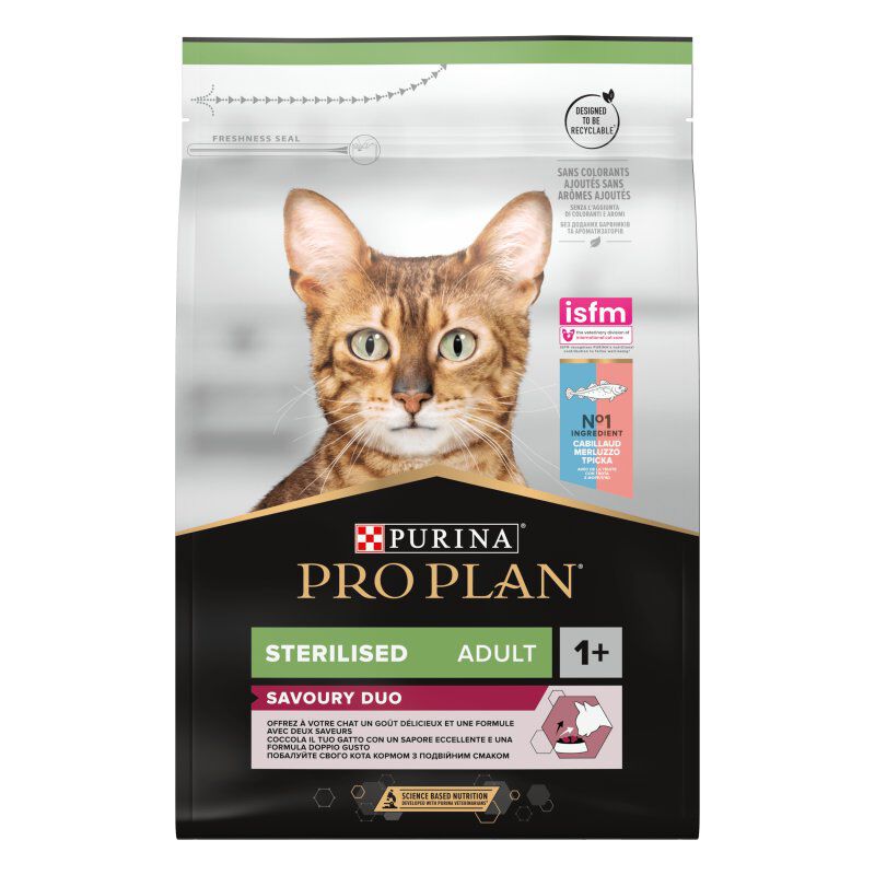 Pro Plan - Croquettes SAVOURY DUO Sterilised au Cabillaud pour Chat Adulte St&eacute;rilis&eacute; - 3Kg Image num&eacute;ro 1