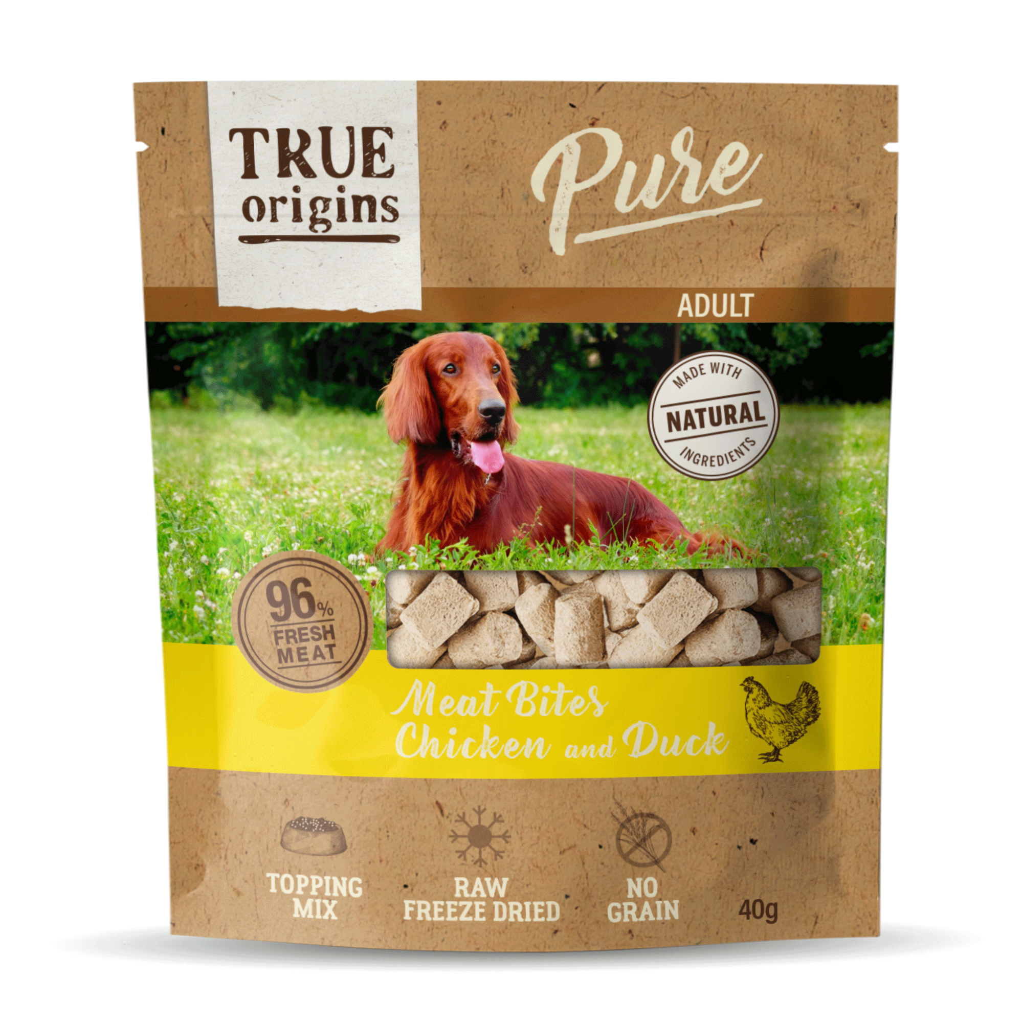 True Origins Pure - Friandises au Poulet et au Canard pour Chien Adulte - 40g Image num&eacute;ro 1