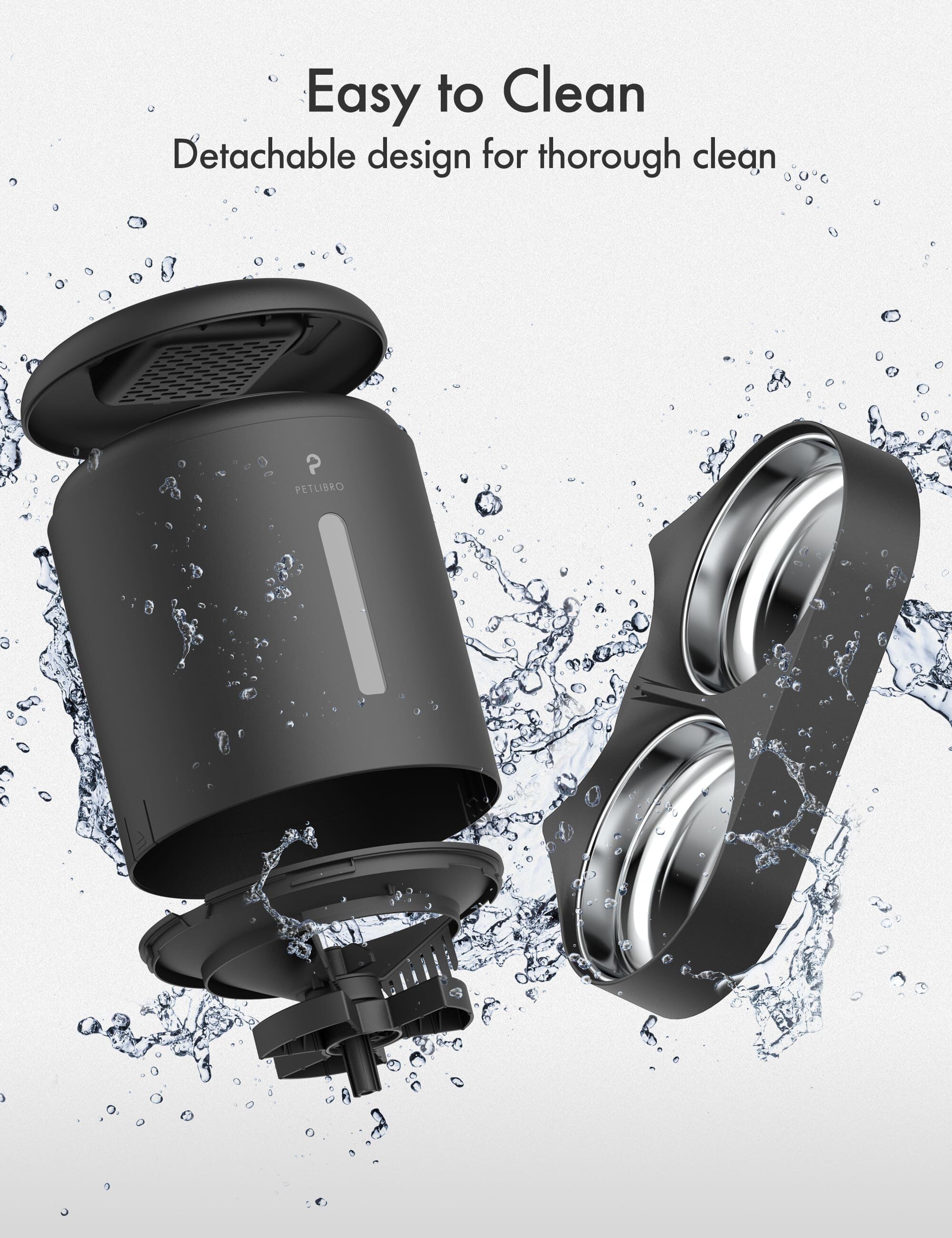 Petlibro - Distributeur Automatique Granary Dual Noir - 5L Image num&eacute;ro 7