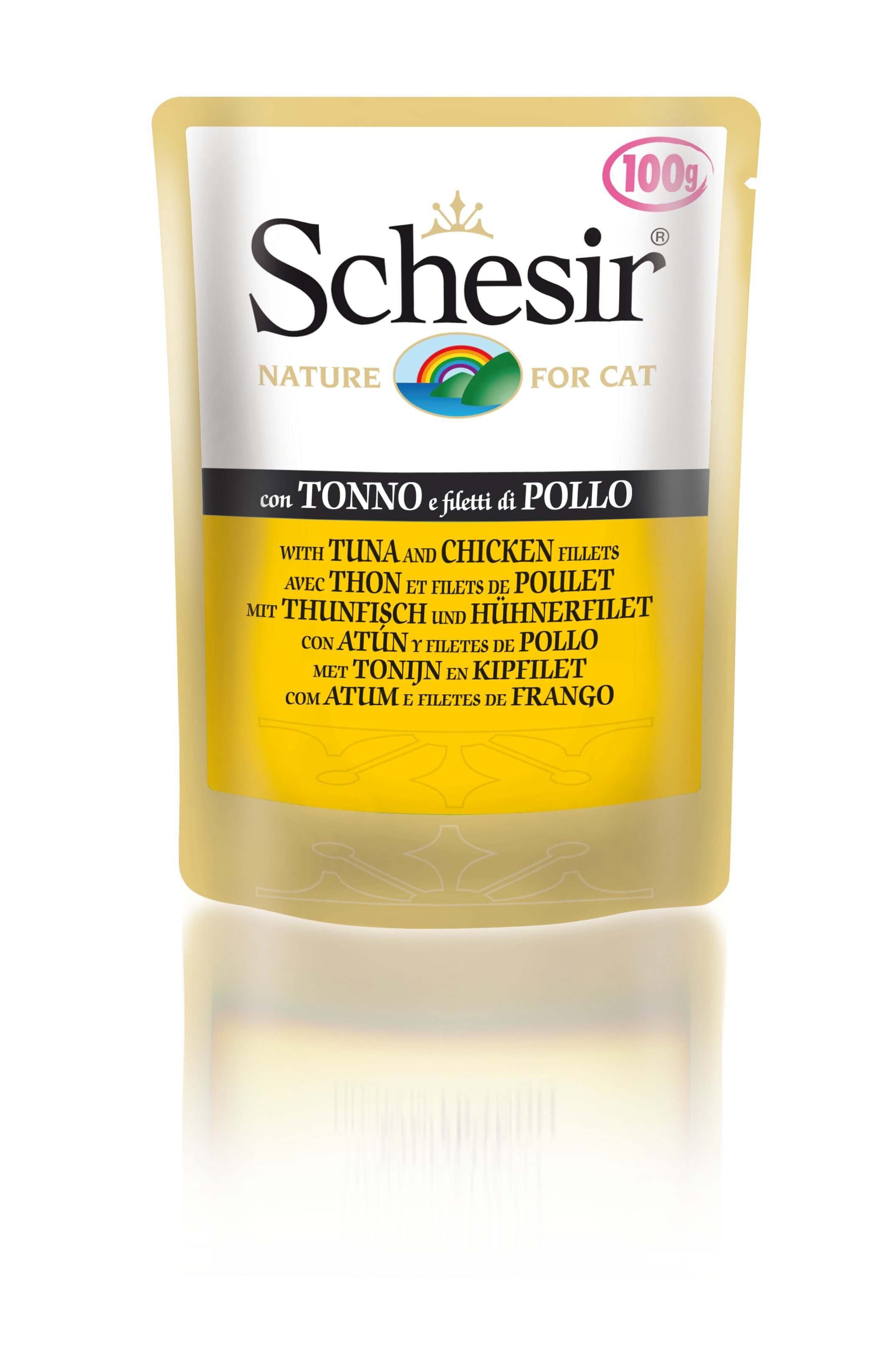 Schesir - Sachet Fra&icirc;cheur au Thon et Filets de Poulet en Gel&eacute;e pour Chat - 100g Image num&eacute;ro 1
