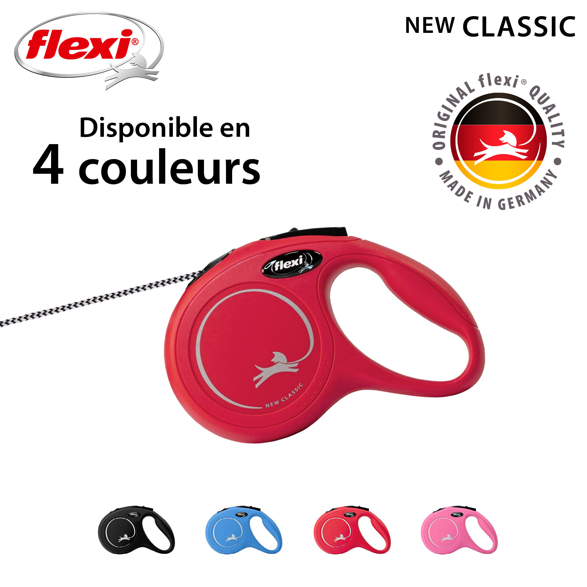 Flexi - Laisse Classic avec Cordon Rouge pour Chien - XS 3m Image num&eacute;ro 7