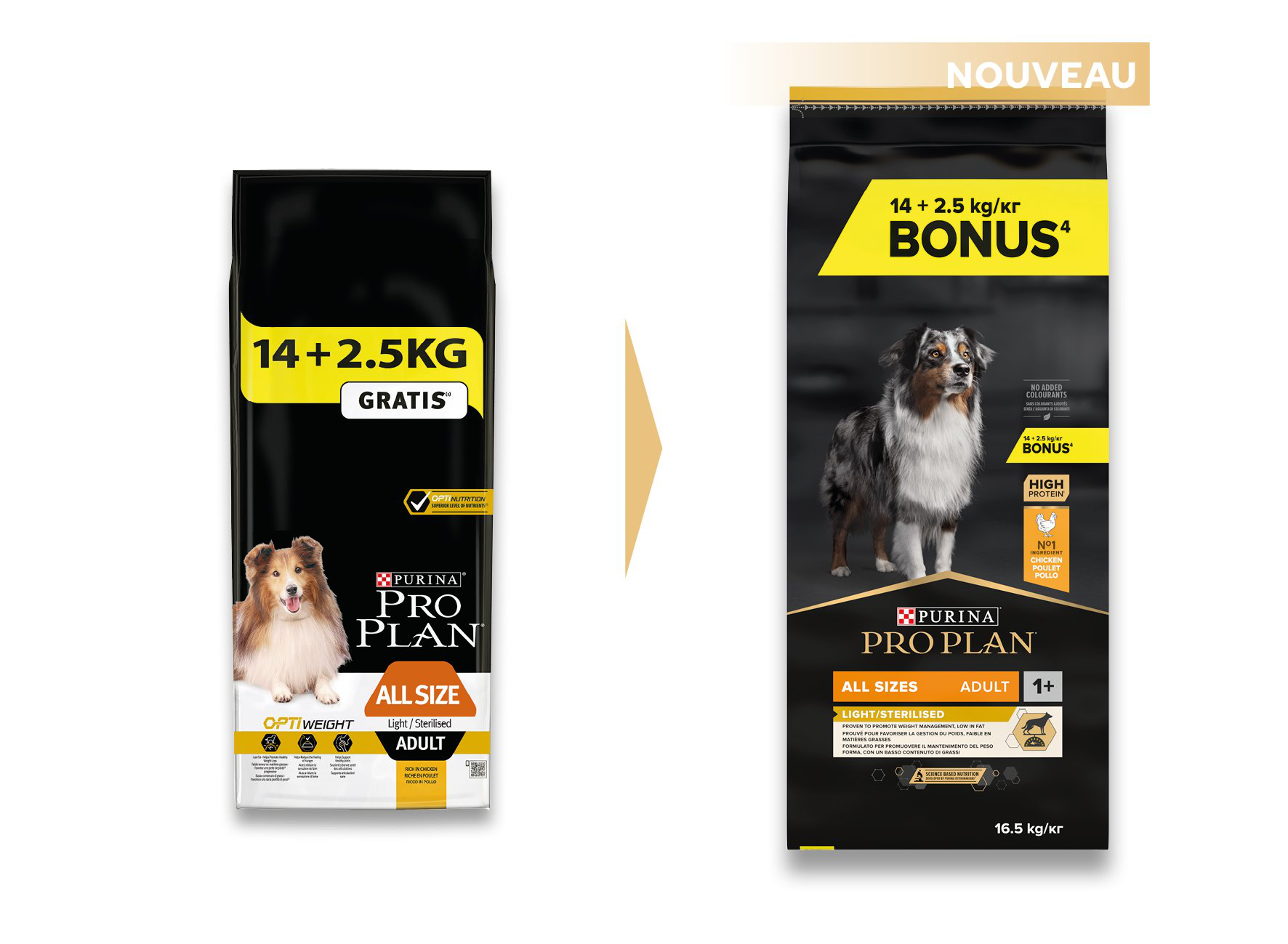 Pro Plan - Croquettes All Size Light Sterilised Poulet pour Chien - 14Kg + 2,5Kg Gratuits Image num&eacute;ro 2