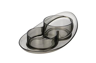 Ferribiella - Gamelle Double Saturno Gris pour Chiens - 350ml/550ml