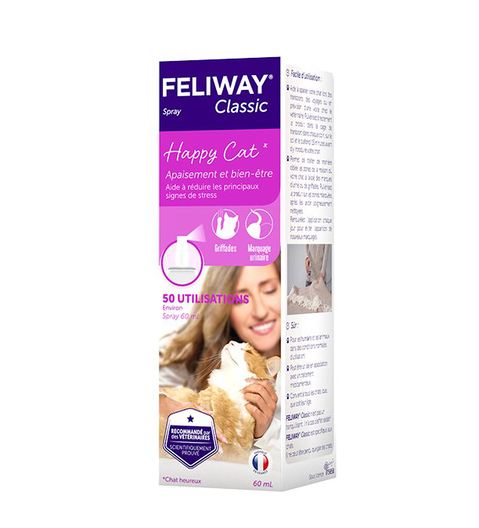 Feliway Classic Spray Anti Stress Voyage pour Chat 60ml Animalis