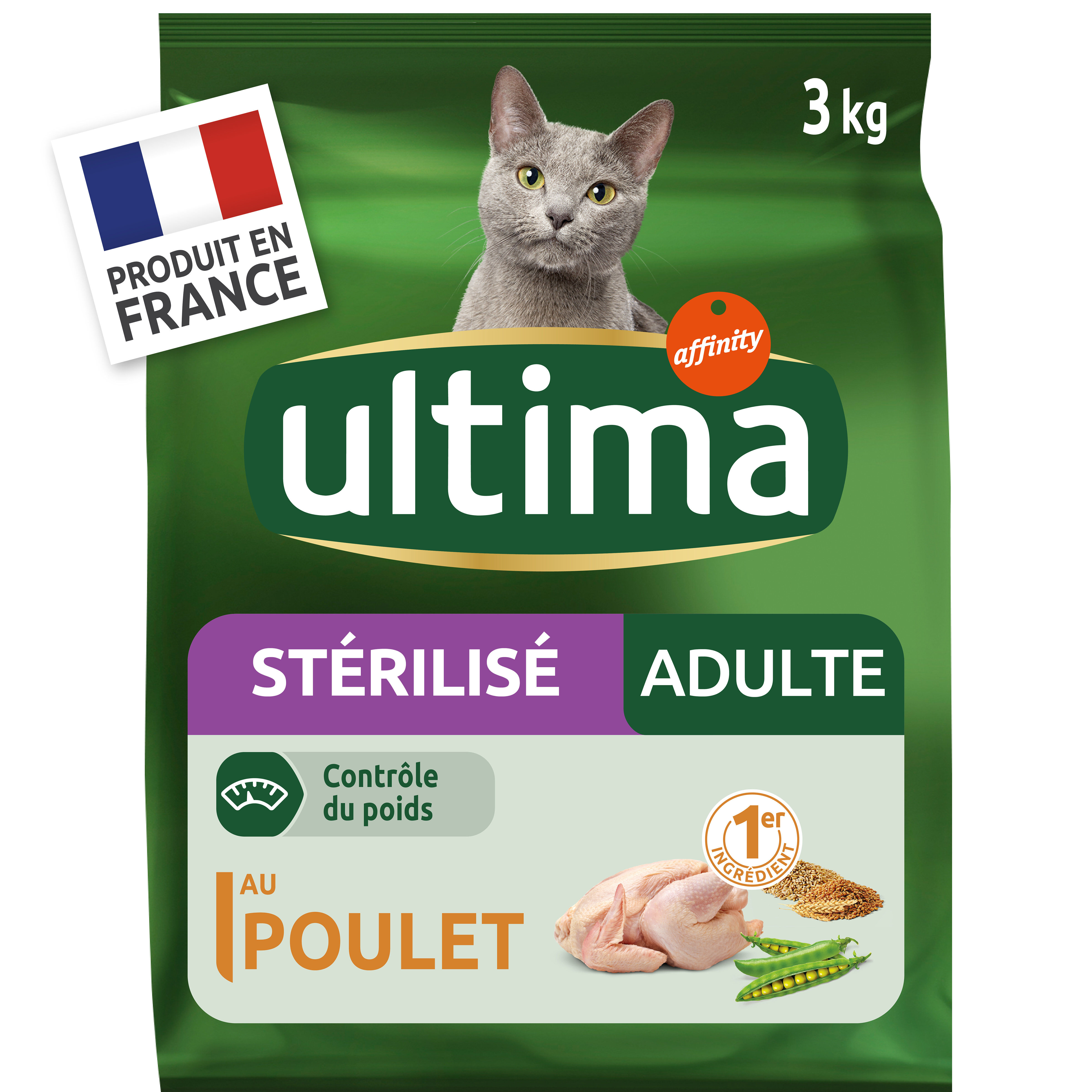 Ultima - Croquettes Chat St&eacute;rilis&eacute; Adulte Poulet - 3 kg Image num&eacute;ro 1