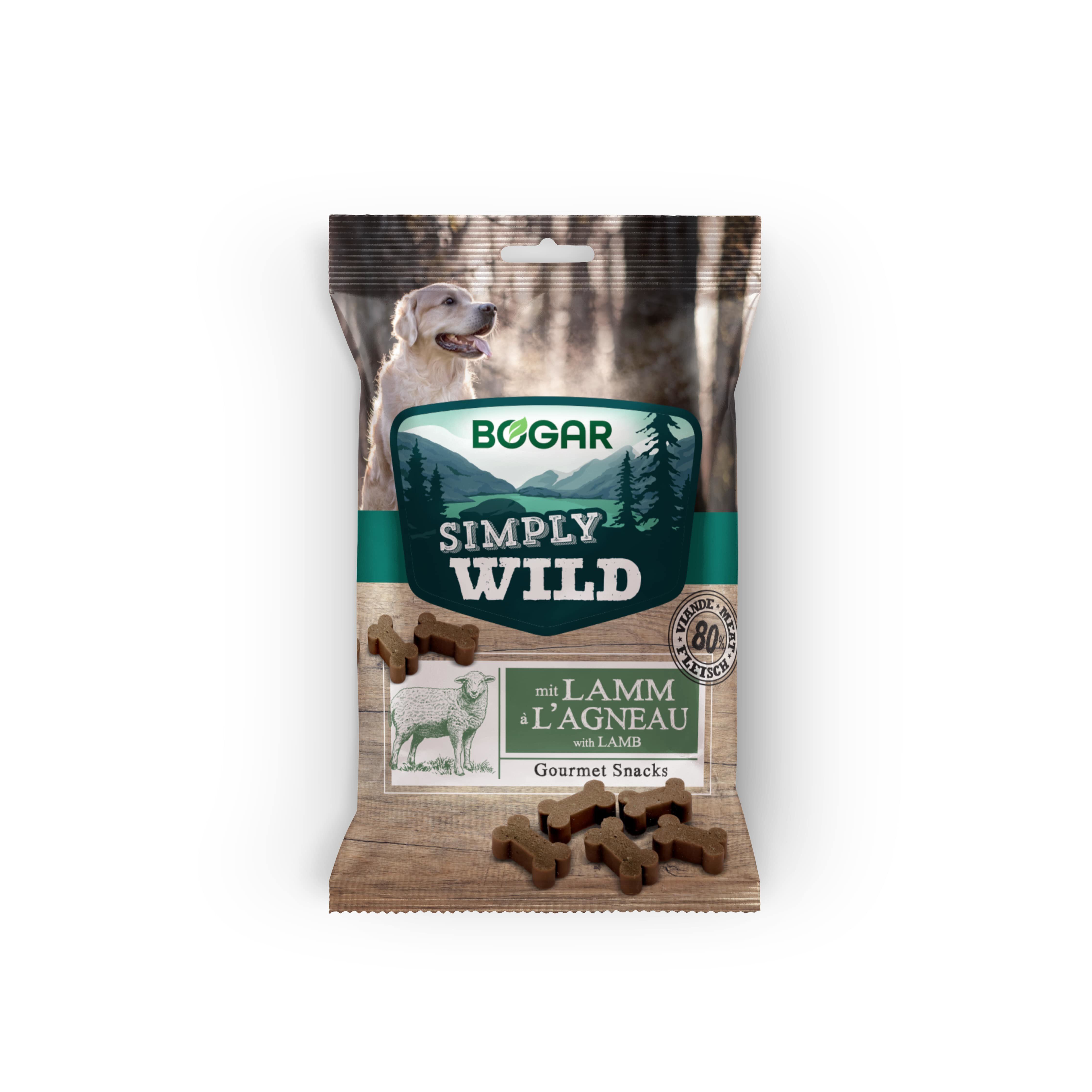 Simply Wild - Friandises Bogar Gourmet Snacks &agrave; l'Agneau pour Chiens - 100g Image num&eacute;ro 1