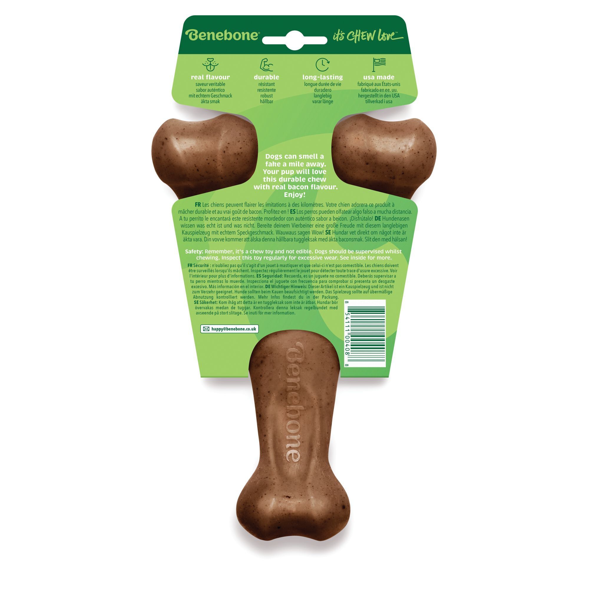 Benebone - Jouet Os A Macher Wishbone Bacon - L Image num&eacute;ro 2