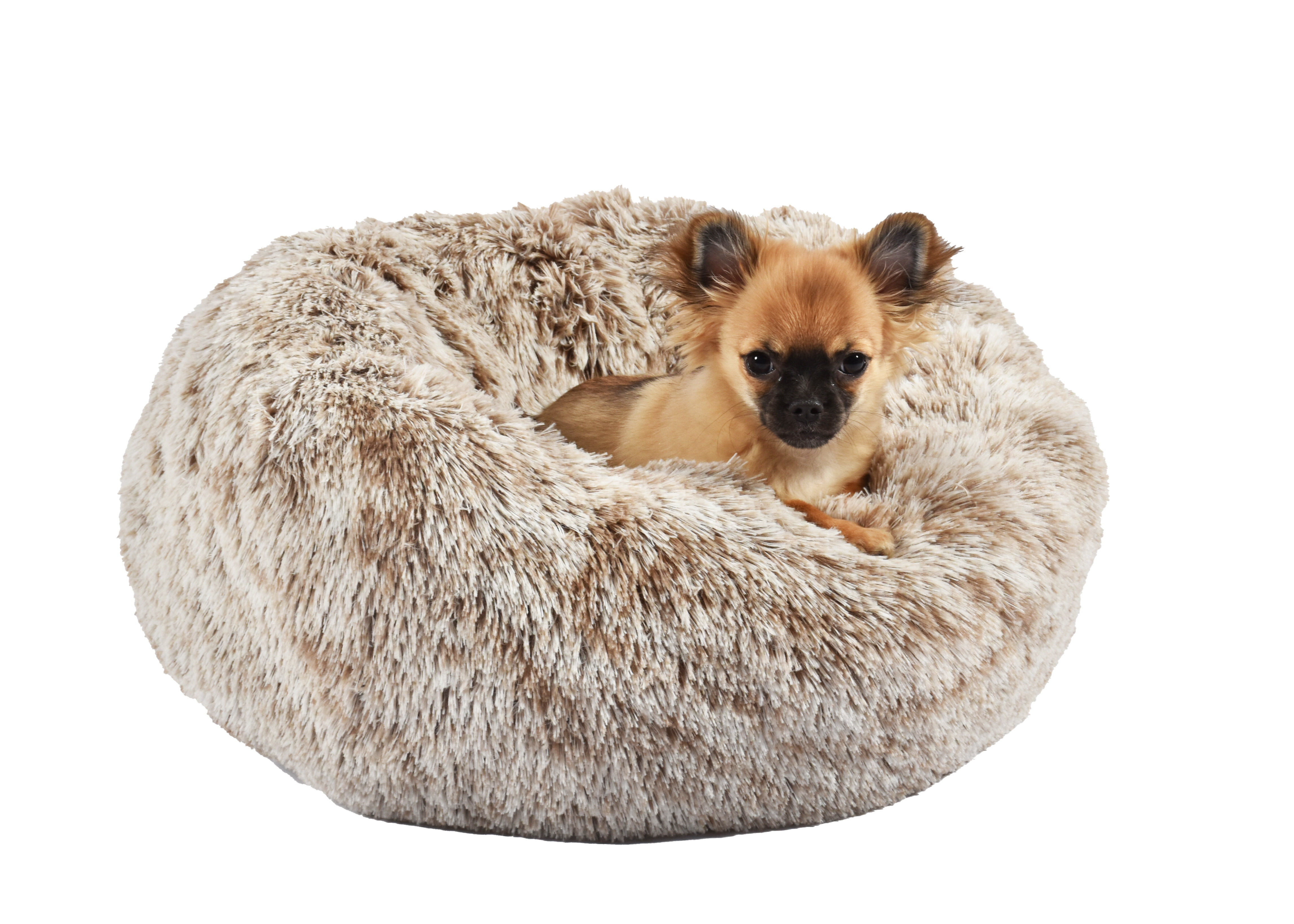 Bobby - Coussin Donut Poilu Taupe pour Chien - M Image num&eacute;ro 1