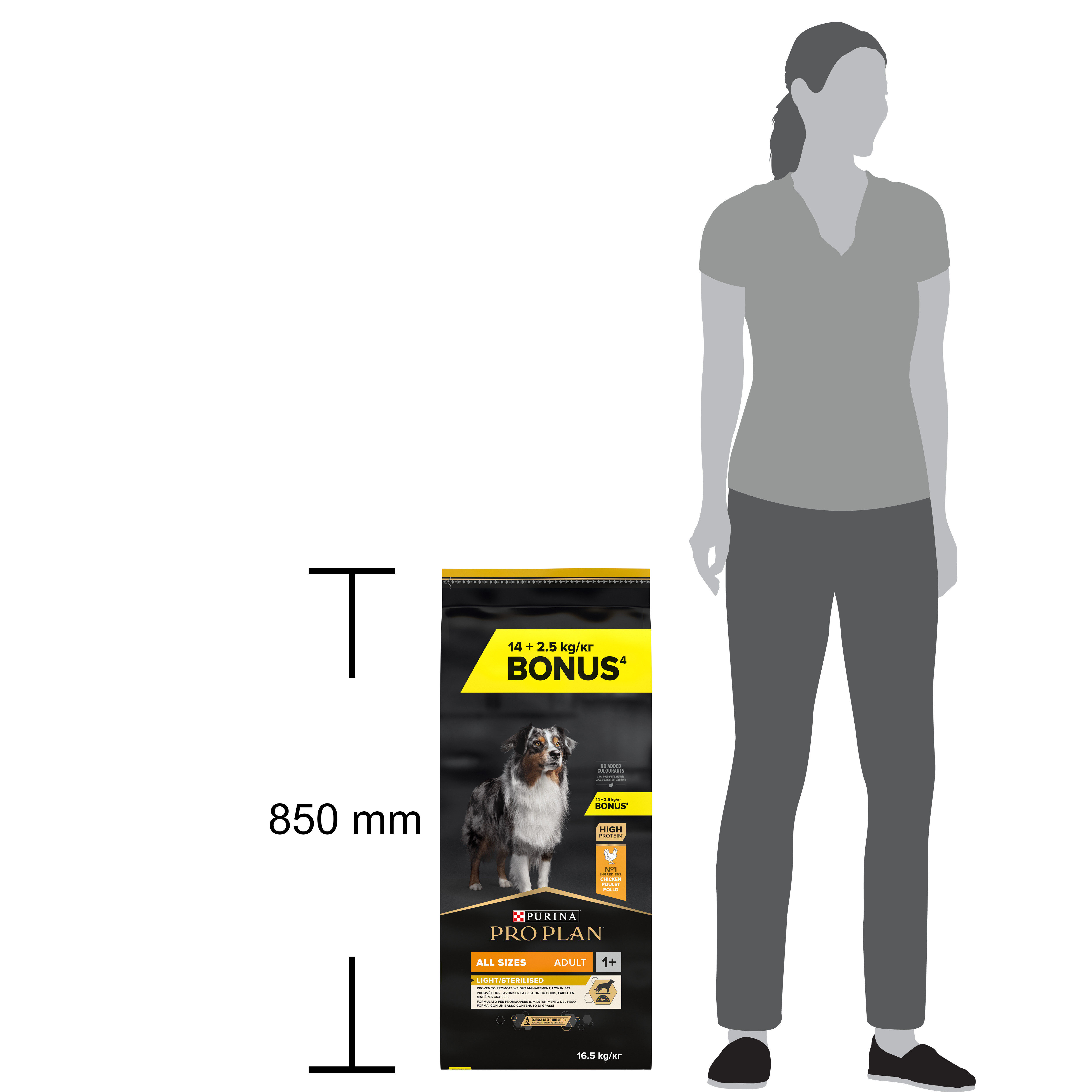 Pro Plan - Croquettes All Size Light Sterilised Poulet pour Chien - 14Kg + 2,5Kg Gratuits Image num&eacute;ro 6