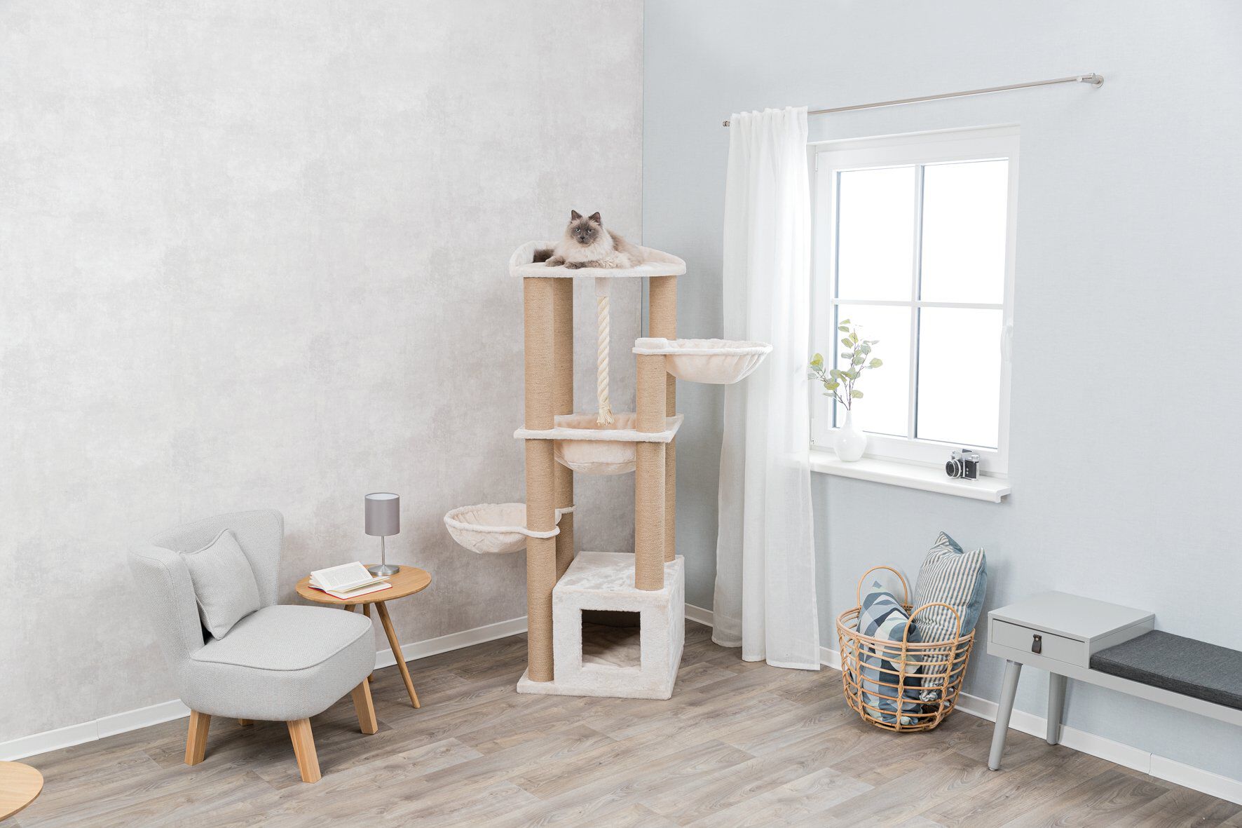 Trixie - Arbre &agrave; Chat XXL Elia Cr&egrave;me pour Chat - 172cm Image num&eacute;ro 8