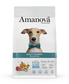 Amanova - Croquettes Adult Exigent sans Céréales au Porc pour Chiens - 2Kg