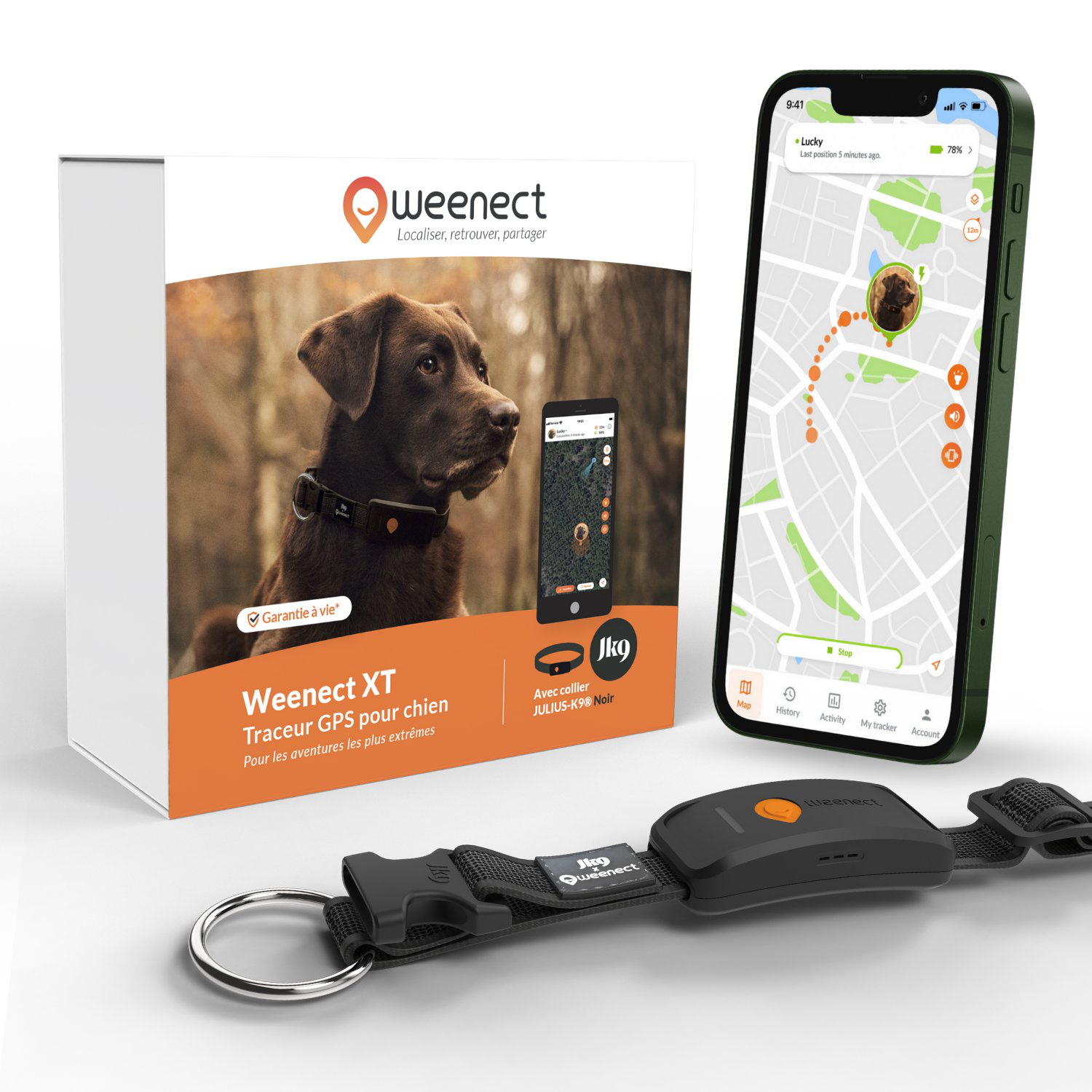 Weenect - Collier GPS XT Chiens - Noir Image num&eacute;ro 2