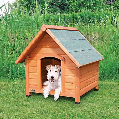 Trixie - natura niche pour chiens Cottage avec pignon, S–M: 71 × 77 × 76 cm, brun