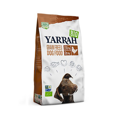 Yarrah - Croquettes Bio Sans Céréales au Poulet pour Chiens Adultes - 2Kg
