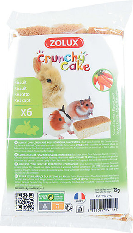 Zolux - Biscuits Crunchy Cake à la Carotte pour Rongeurs - x6 image number null