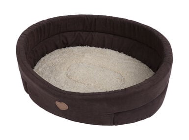 Animalis - Corbeille Tissus Suédine Marron et Beige pour Chien - T1