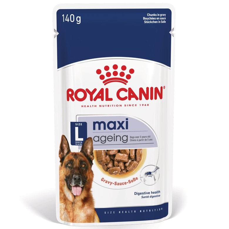 ROYAL CANIN - SACHET FRAICHEUR MAXI AGEING en sauce POUR CHIENS SENIORS - 10x140 Image numéro 1 ROYAL CANIN - SACHET FRAICHEUR MAXI AGEING en sauce POUR CHIENS SENIORS - 10x140 Image numéro 1
