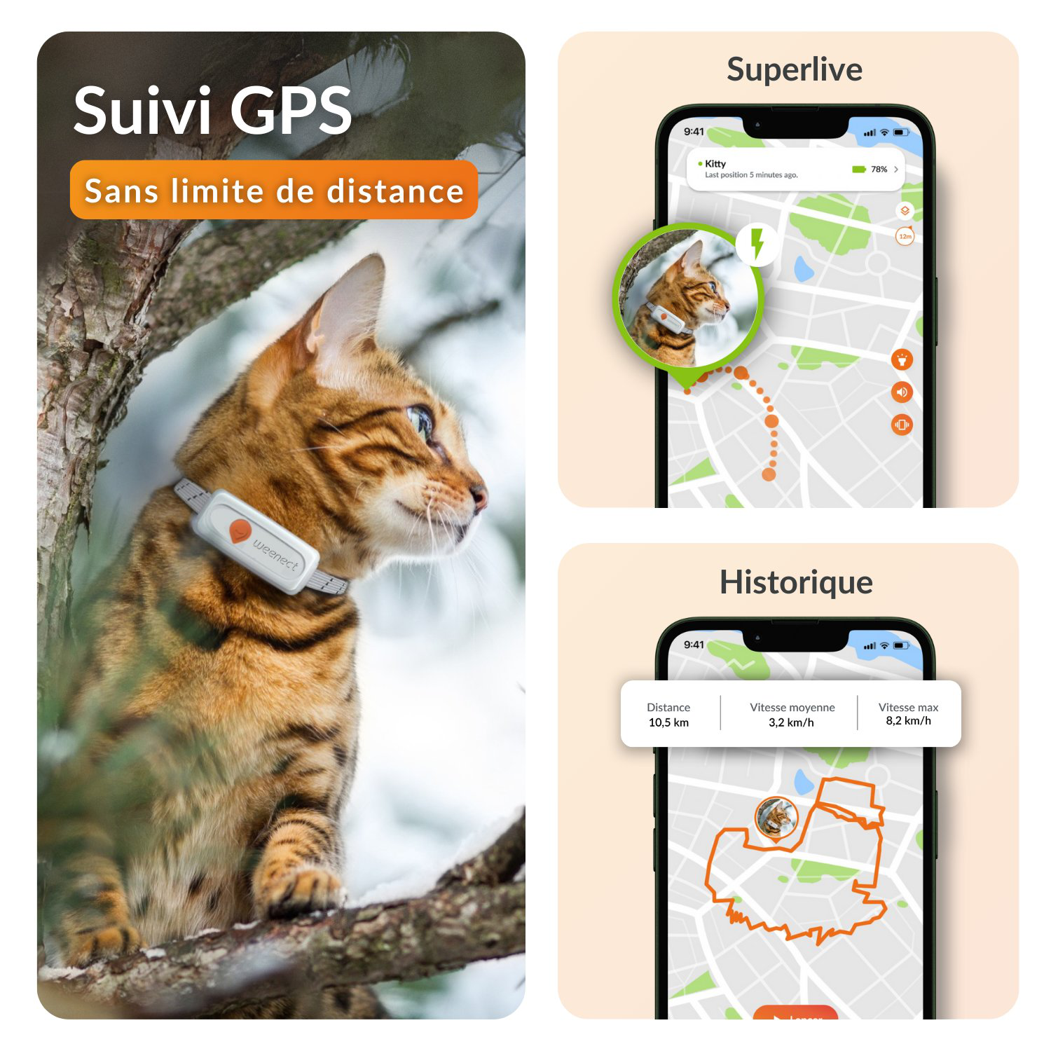 Weenect - Traceur GPS XS Edition 2023 pour Chats - Blanc Image num&eacute;ro 3