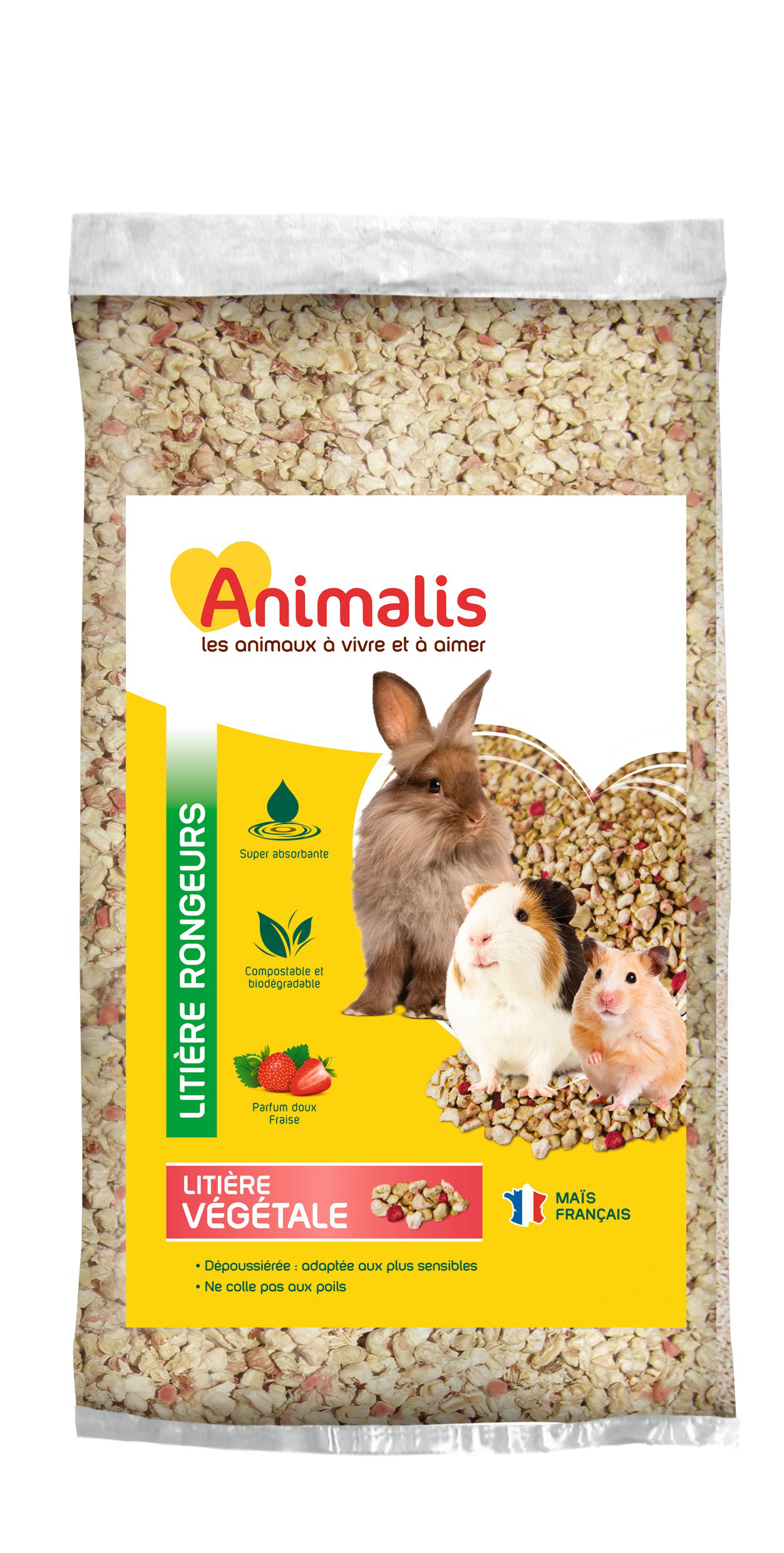 Animalis - Liti&egrave;re v&eacute;g&eacute;tale fraise - 10L Image num&eacute;ro 1