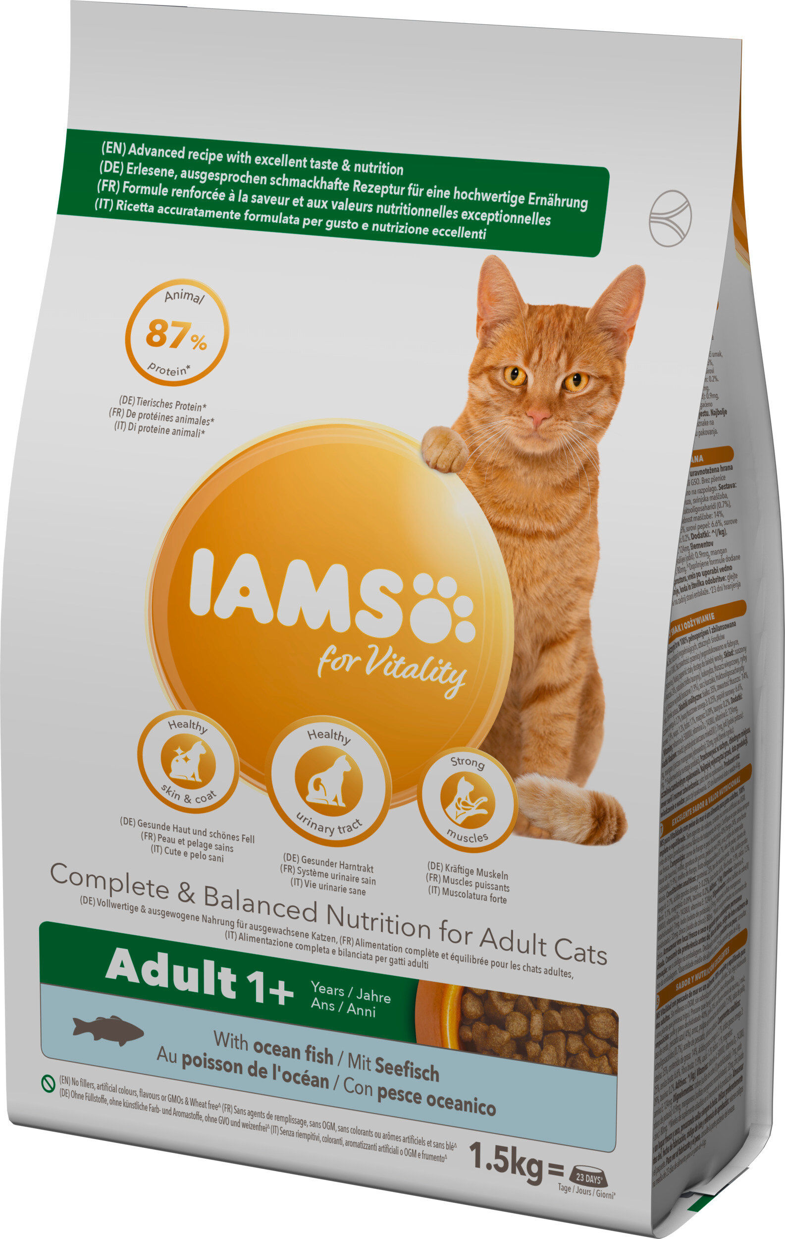 Iams - Croquettes Vitality Chat Adulte Au poisson de l'oc&eacute;an - 1,5kg Image num&eacute;ro 1