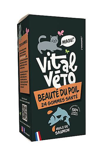Vitalvéto - Gommes Santé Beauté du Poil pour Chat - 24g image number null