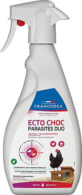 Francodex - Spray Ecto Choc Parasites Duo pour Basse-cour - 750ml