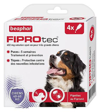 Beaphar - Pipettes Antiparasitaires Fiprotec pour Très Grand Chien - X4