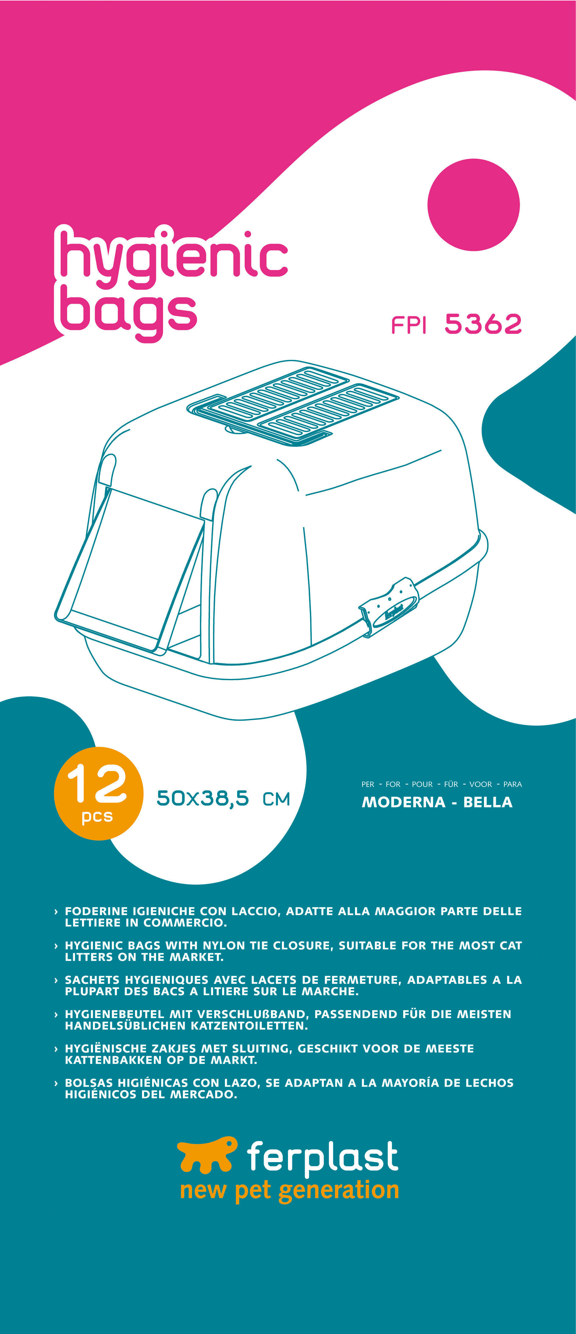 Ferplast - Sachets Hygi&eacute;niques pour Maison de Toilette Moderna Bella et Prima - x12 Image num&eacute;ro 1