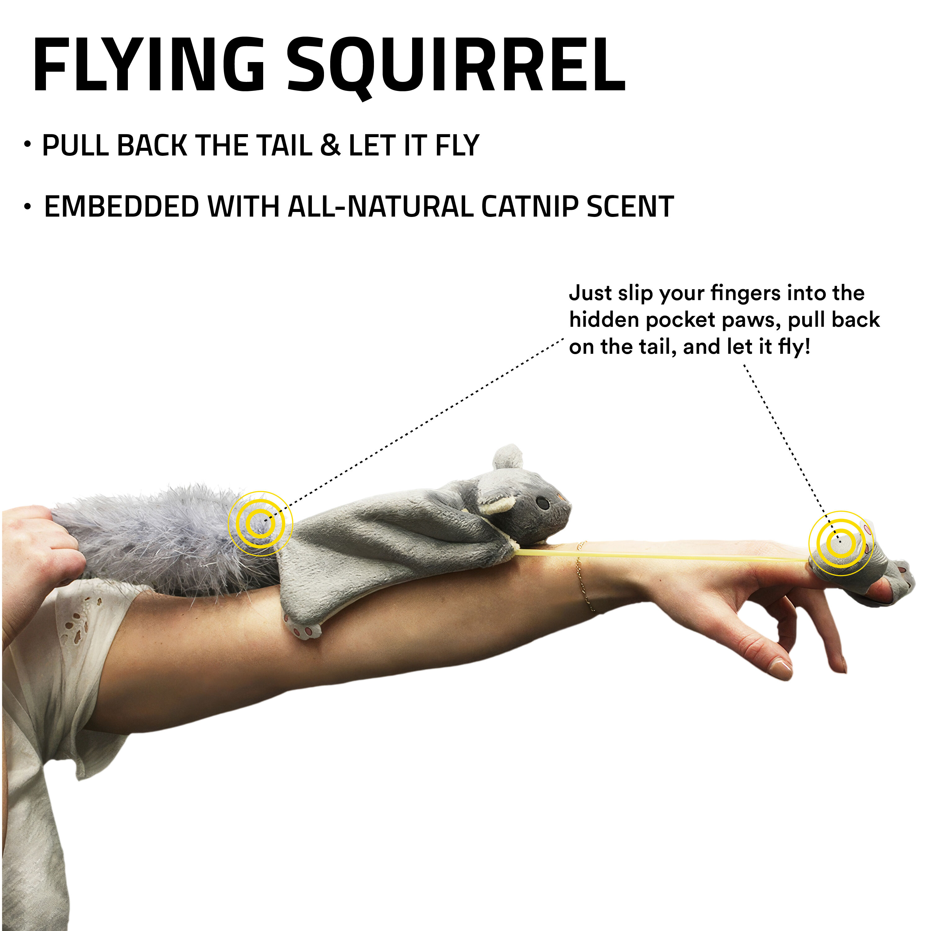 Playology - Jouet Ecureil Volant pour Chats - 35,2cm Image num&eacute;ro 2