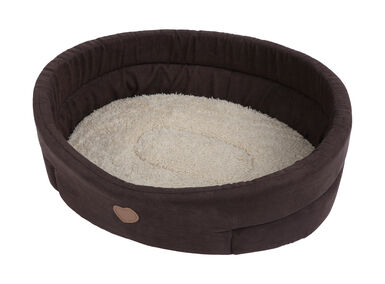 Animalis - Corbeille Tissus Suédine Marron et Beige pour Chien - T4