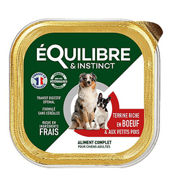 Équilibre & Instinct - Pâtée au Boeuf et Petits Pois pour Chien - 300g