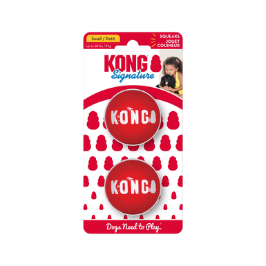 KONG - Jouet Pack 2 Balles Signature pour Chiens - S