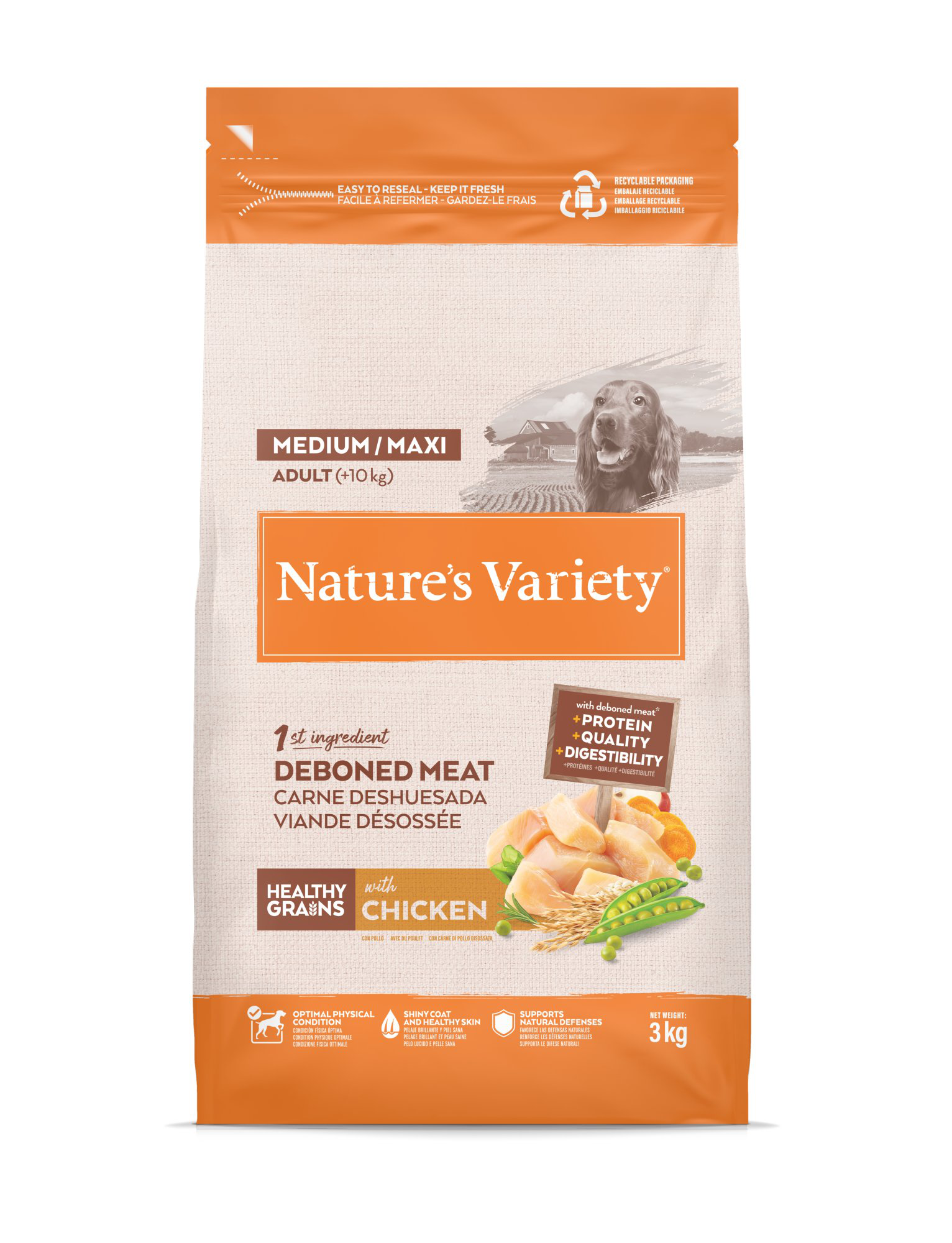 Nature's Variety - Croquettes Healthy Grains Adulte Au Poulet Pour Chiens - 3kg Image num&eacute;ro 2