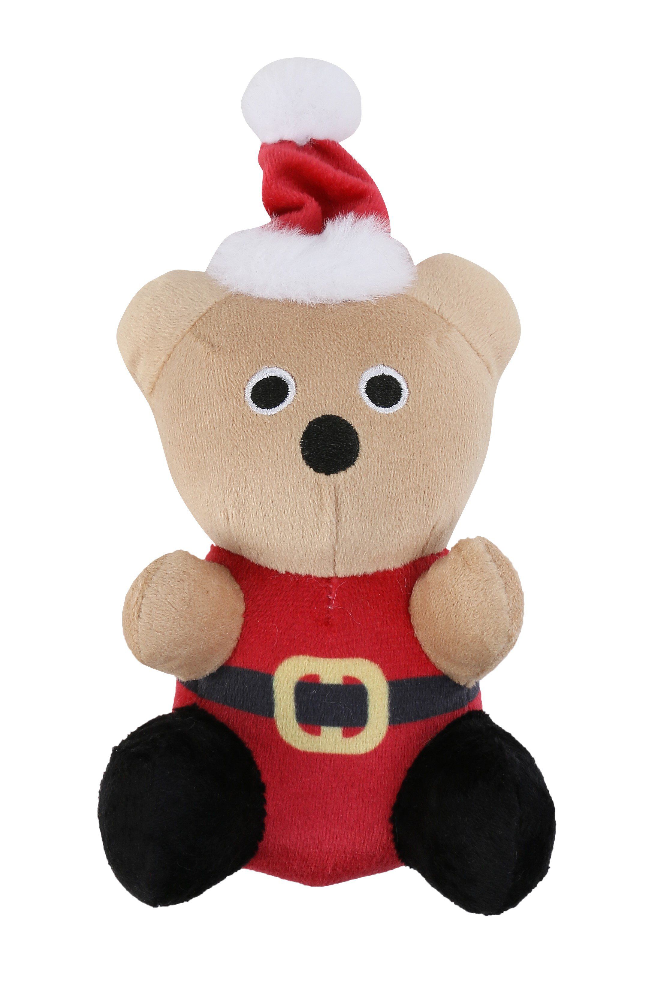 Wouapy - Jouet PelucheOurson P&egrave;re No&euml;l pour Chiens - 13,5cm Image num&eacute;ro 1