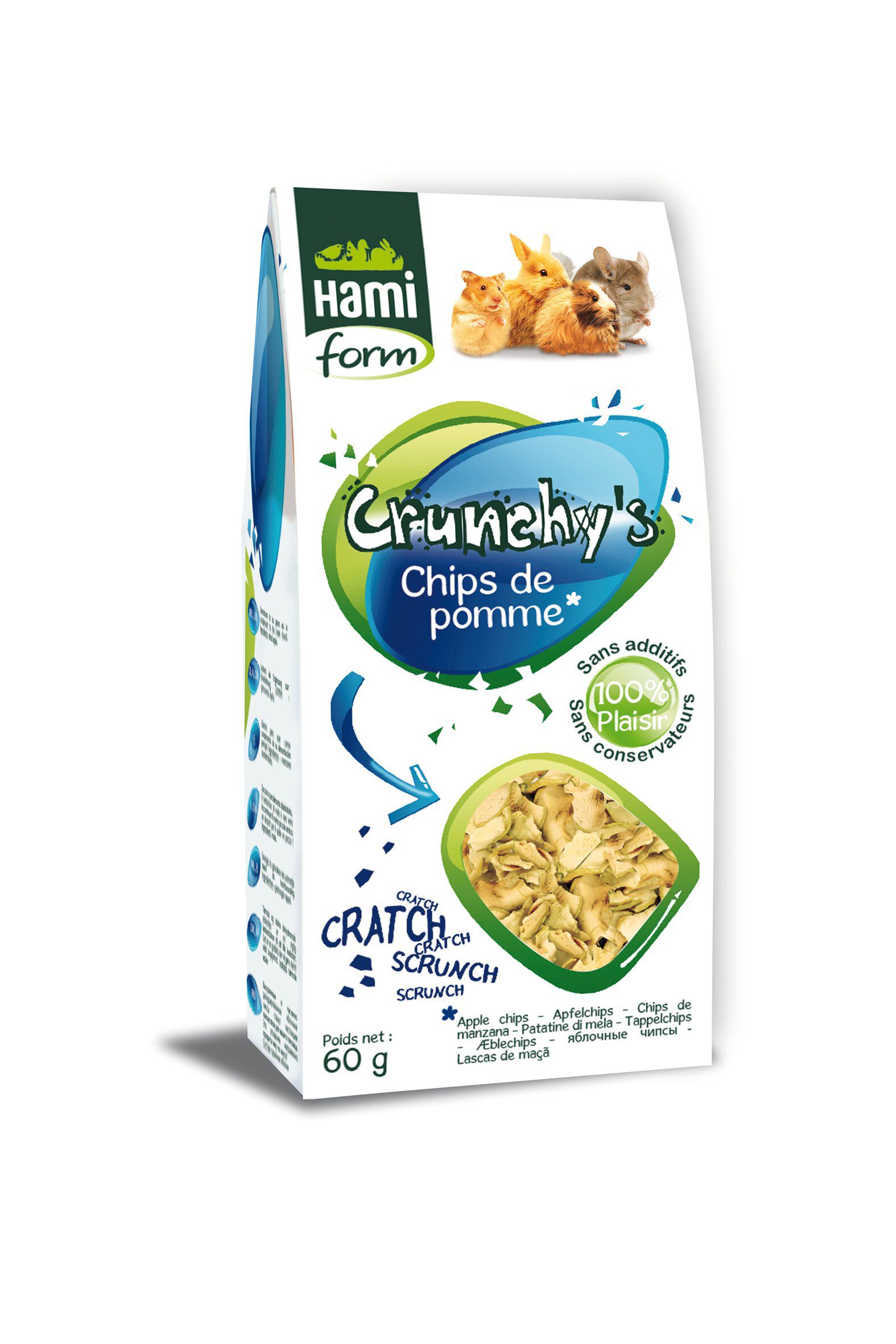 Hamiform - Crunchy's Chips de Pomme pour Rongeur - 60g Image num&eacute;ro 1