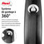 Flexi - Laisse &agrave; Enrouleur Black Design M Sangle - 5m Noir/Argent Indicateur image num&eacute;ro 4