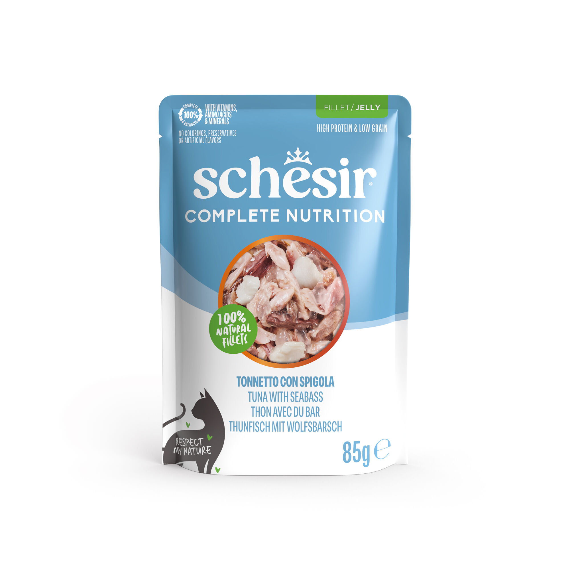 Schesir - Sachet en Gel&eacute;e Complete Nutrition Thon avec Bar pour Chats - 85g Image num&eacute;ro 2