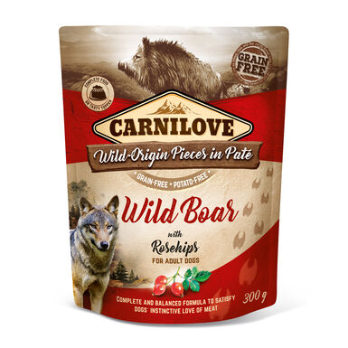 CARNILOVE - CHIEN ADULTE SANGLIER SAUVAGE ET ROSE MUSQUÉE POCHON - 300 GR