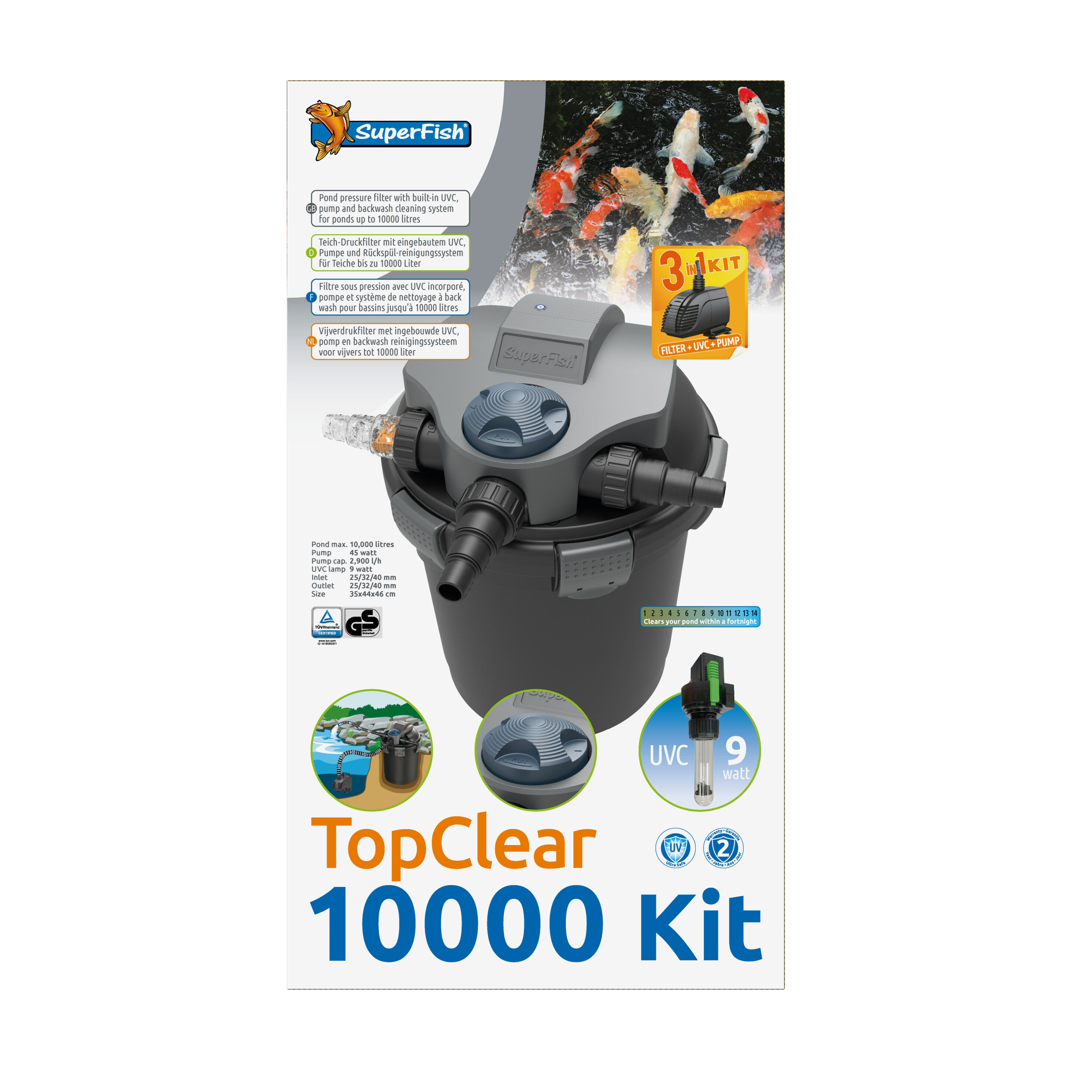 Superfish - Kit 3 en 1 TopClear 10000 pour Bassin Image num&eacute;ro 1