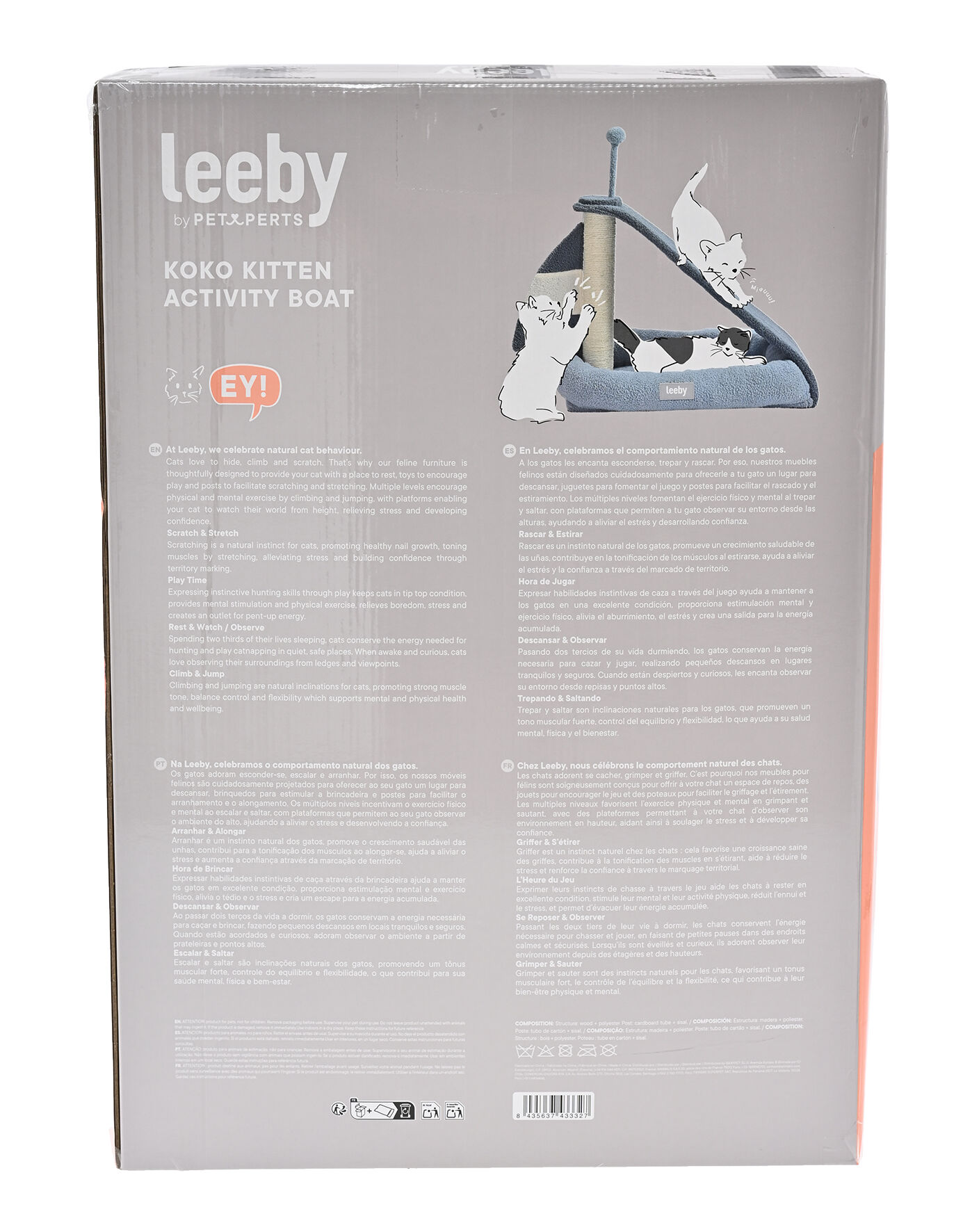 Leeby - Griffoir Kitten Bateau pour Chats - 46x57cm Image num&eacute;ro 8