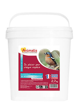 Animalis - Boules de Graisse Insectes et Fruits pour Oiseaux des Jardins - x30