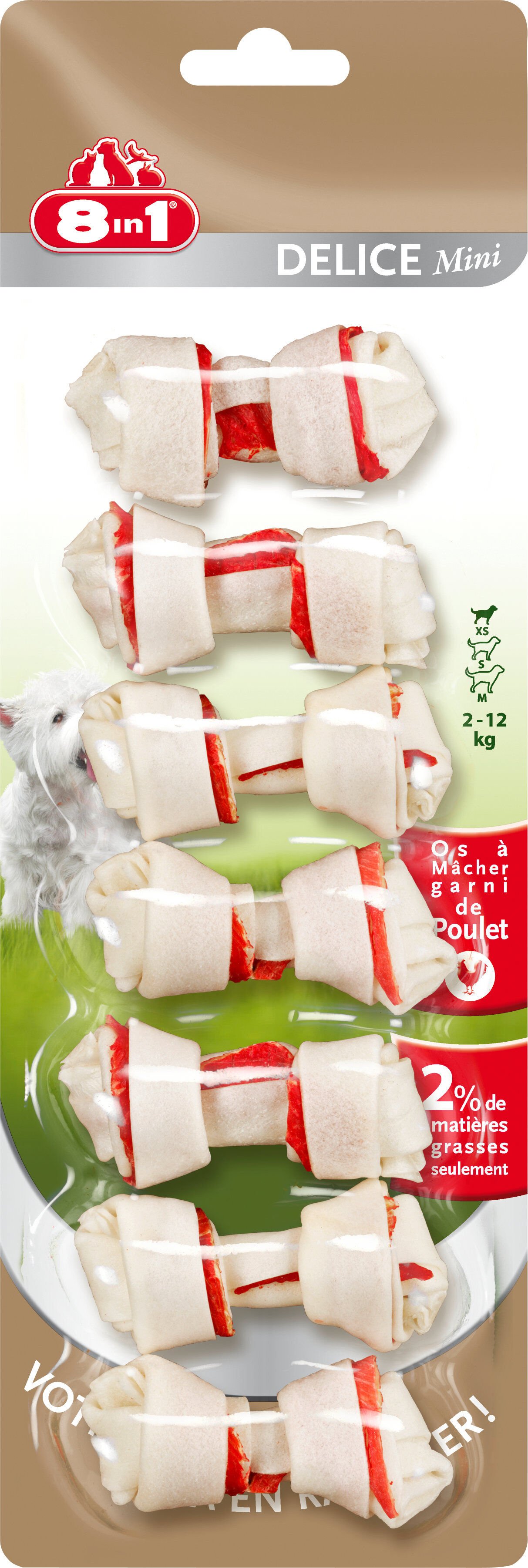 8in1 - Friandise Os &agrave; M&acirc;cher Delight Mini pour Chien Mini - x7 Image num&eacute;ro 2
