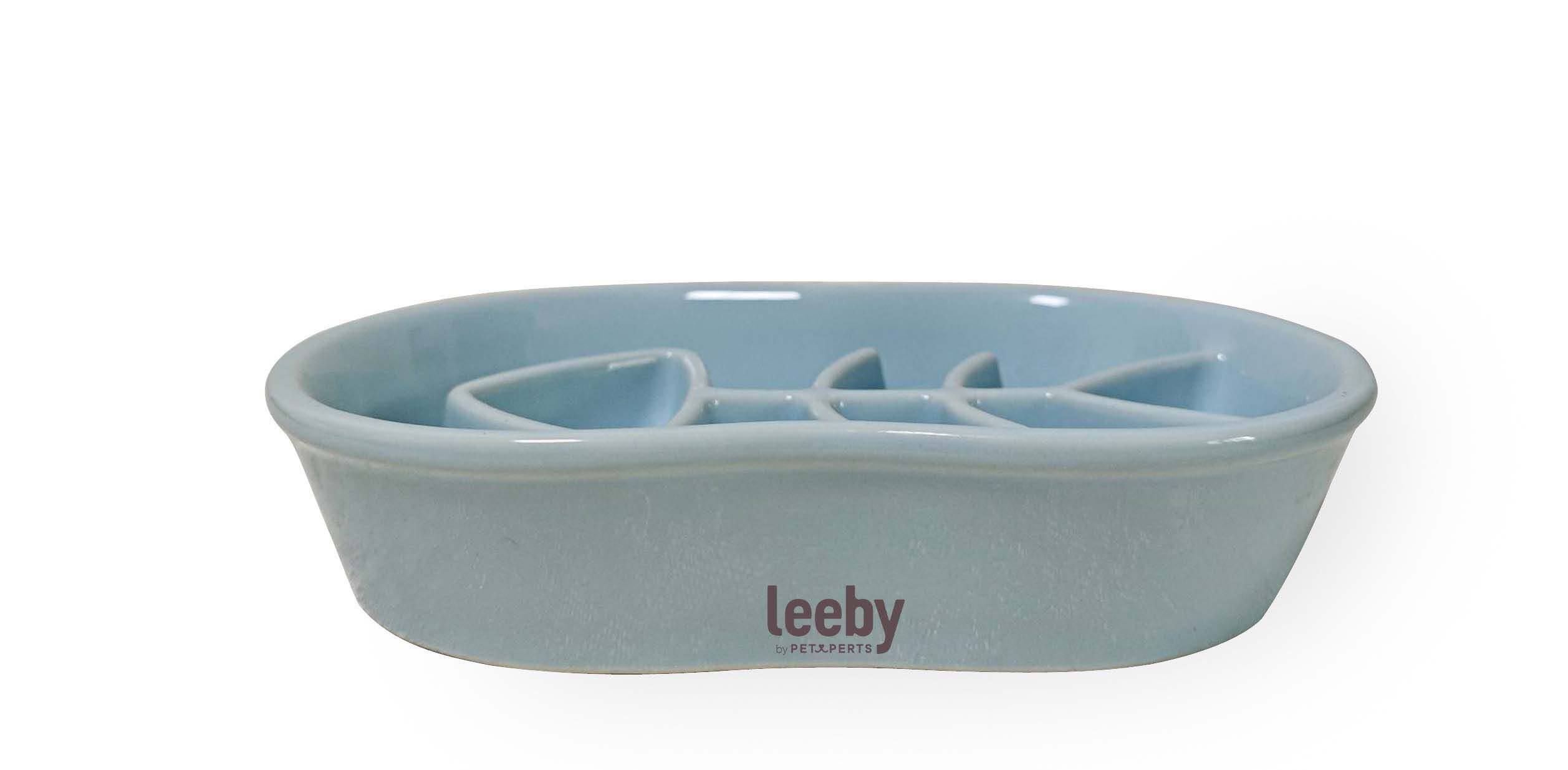 Leeby - Gamelle Anti-Glouton Design Poisson en C&eacute;ramique Pour Chats &ndash;-240ml Image num&eacute;ro 1